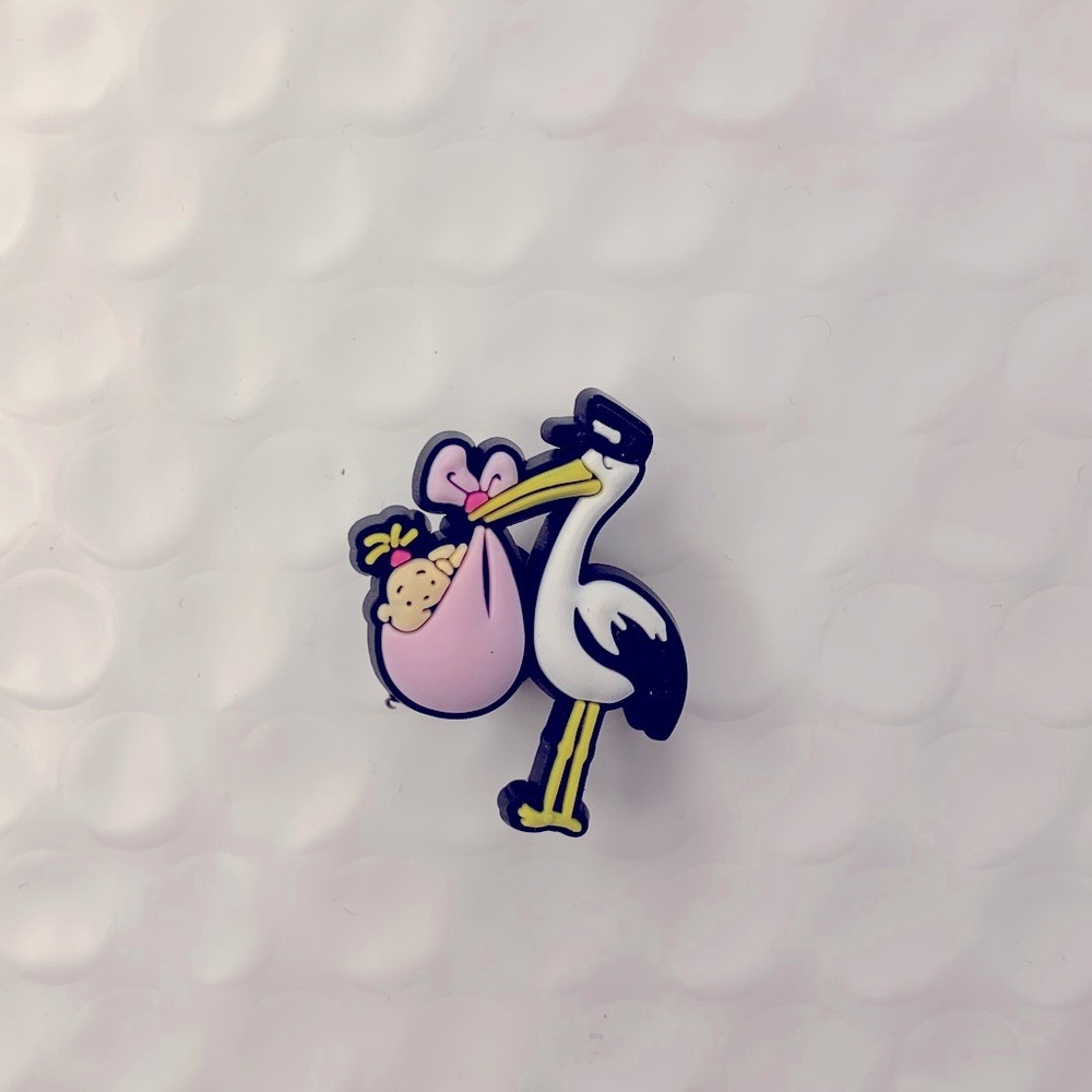 Baby girl on the way croc charm
